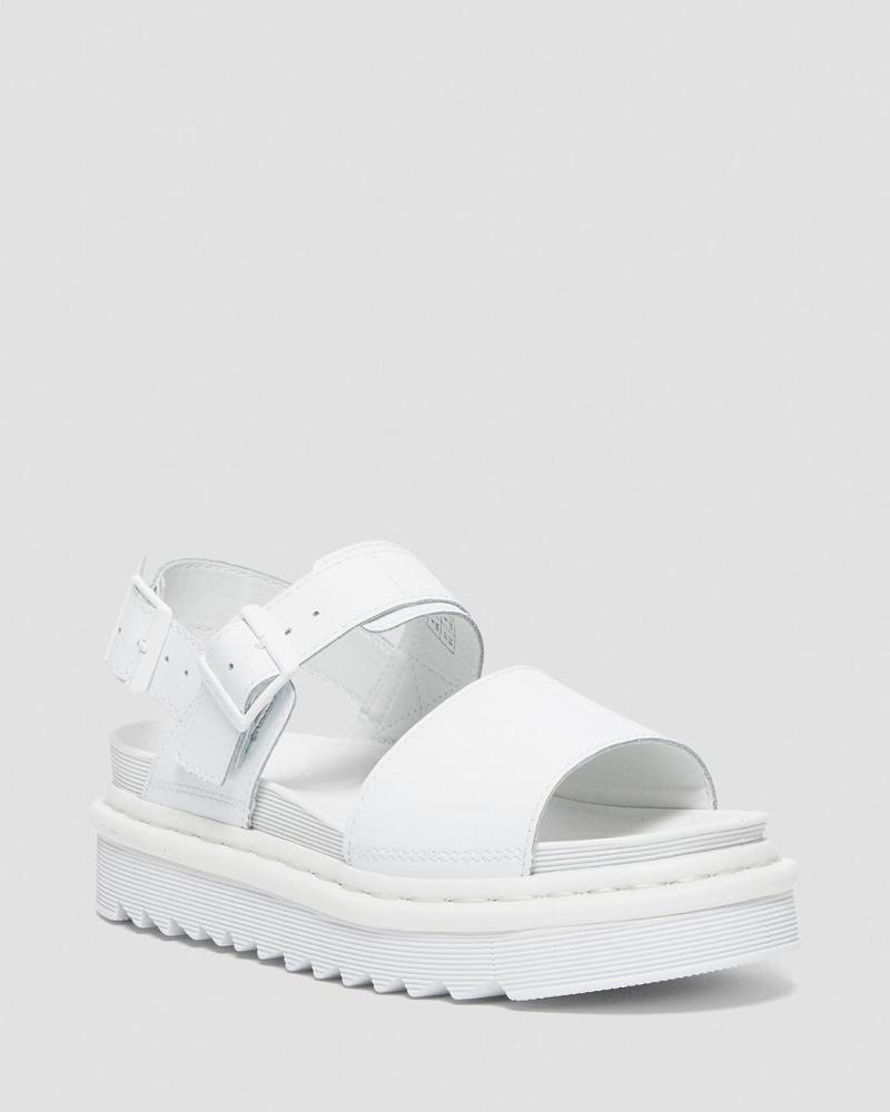 Sandalias De Gladiador Dr Martens Voss Mono Hydro Cuero Mujer Blancos | MX 484VRW